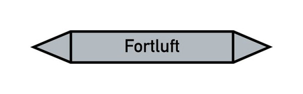 Schilder Klar Rohrleitungskennzeichen Fortluft, 187x26 mm Folie selbstklebend, 101514/61