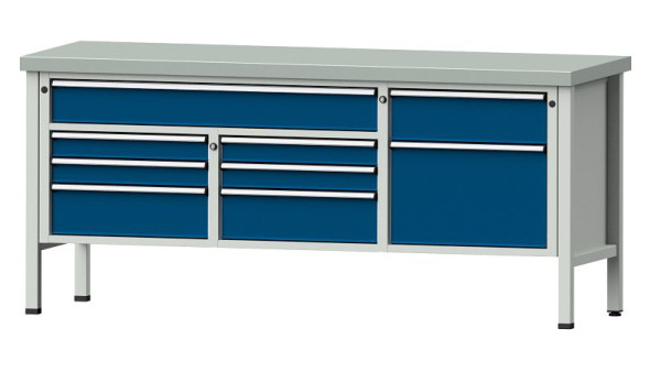 ANKE Werkbänke Kastenwerkbank, Modell 282 V, 2000 x 700 x 900 mm, RAL 7035/5010, ZBP 50 mm, 304.547