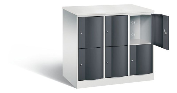 C+P XL-Schließfachschrank Resisto, H1077xB1148xT640mm, Farbe: Lichtgrau / Schwarzgrau, 8472-373 S10080