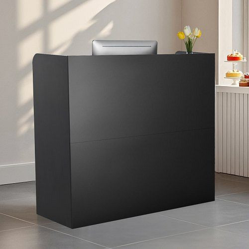 VEVOR Empfangstresen Thekentisch mit Schublade & Lagerschrank, Kassentheke für Büro/Salon, schwarz, YBQTJX3CDCCJ3IW3IV0