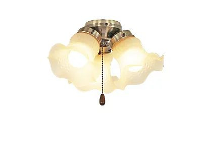 CasaFan Deckenventilator Leuchte 3 Messing antik 3 Tulpen, 1033