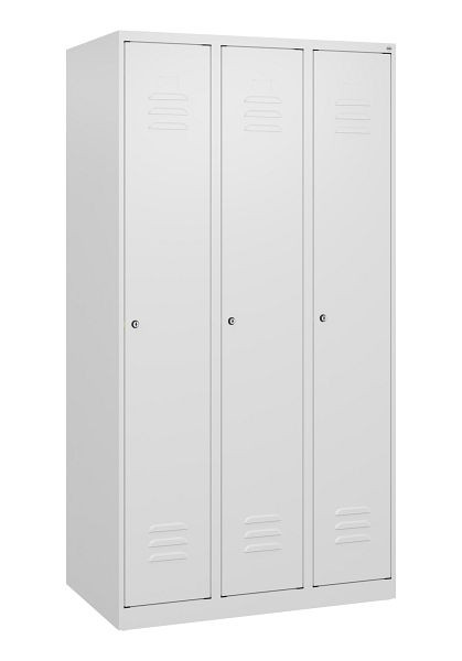 C+P Umkleidespind Classic PLUS, 3 Abteile, 1700x900x500mm, 9016/9016, Zylinderschlösser, 0800007-30 S10019