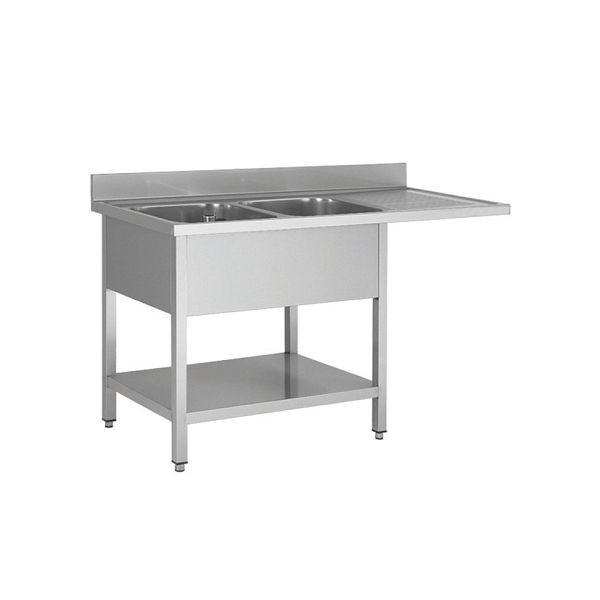 Skyrainbow Spülcenter aus Edelstahl, zwei Becken links, 180 x 70 cm, THSTR187SBL2