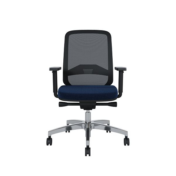 Bisley Bürodrehstuhl Bali, Rückenlehne aus Netzbezug, Mit Armlehnen Aluminiumfußkreuz, TN9618 lava blue, BALIALRT0015TN9618