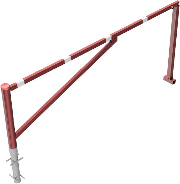 Schake Drehschranke, zum Einbetonieren, feuerverzinkt und rot beschichtet, lichte Weite: 3000 mm, mit Dreikantverschluss, 413_300FB