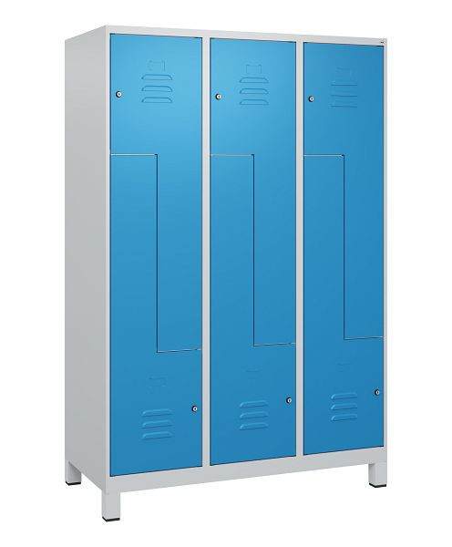 C+P Z-Spind Classic PLUS, Füße, 6 Abteile, 1800x1200x500mm, 7035/5012, Zylinderschlösser, 0800137-326 S10019