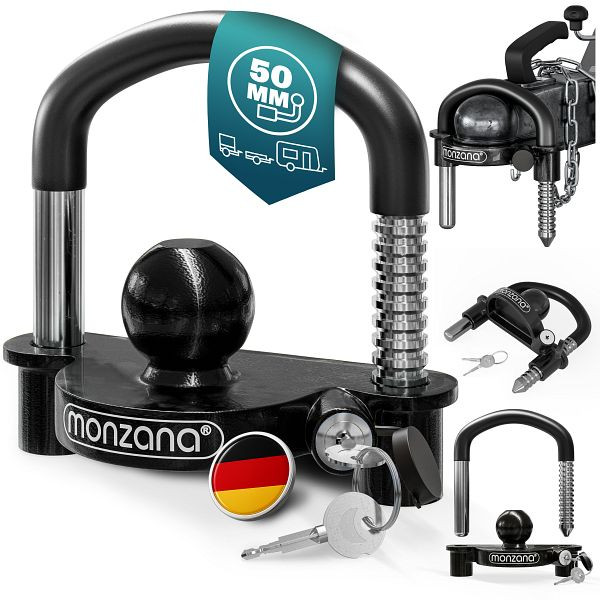 monzana Anhängerschloss Schwarz 157x79x150mm, 109585, 4251776920375