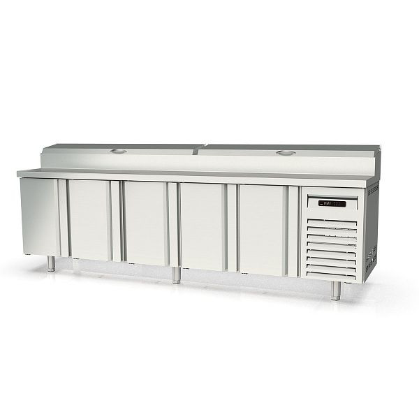 Vaiotec TOPLINE Belegstation 700 / 5-fach mit Türen, Edelstahlaufsatz, GN 1/4, Breite: 2695 mm, 11592