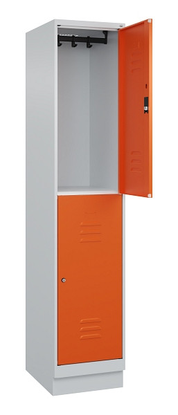 C+P Doppelstock-Spind Classic PLUS, Sockel, 1 Abteil, 1950x400x500mm, 7035/2004, 080320-12 S10063