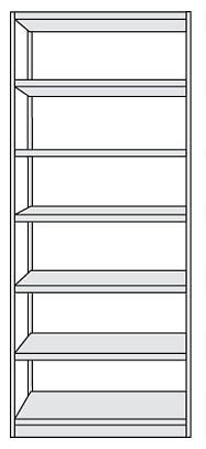 Kerkmann Büro-Komplett-Regal Progress 500, B 960 x T 400 x H 2250 mm, lichtgrau, 50940411