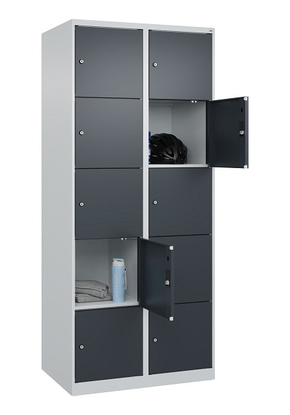 C+P Schließfachschrank Evolo PLUS, 10 Fächer, 1850x800x500mm, 7035/7016, 049000-225 S10012