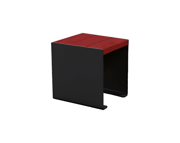 Procity Sitzbank Kube, 450 mm, Stahl & Holz Ohne Rückenlehne, Mahagoni/RAL 9005, 306397.9005.ACAJ