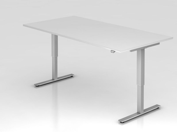 Hammerbacher Sitz-Steh-Schreibtisch elektrisch 200x100cm Weiß, Arbeitshöhe 72 - 119 cm, VXMST2E/W/S
