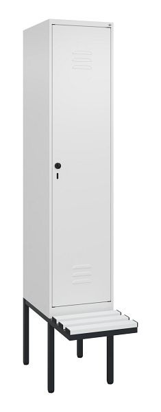 C+P Umkleidespind Classic PLUS, 2120x400x815mm, 9016/9016, Drehriegel, je 2 Doppel-Haken, 0800407-12F S10044