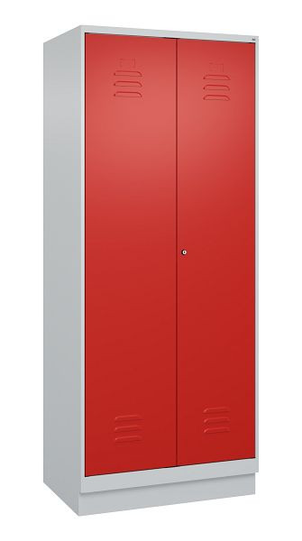 C+P Mehrzweckschrank Classic PLUS, Wäsche-Spind, Sockel, 2 Abteile, 1950x800x500mm, 7035/3020, Zylinderschloss, 080022-22B S10017