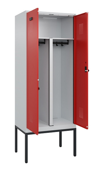 C+P PSA Doppel-Spind Evolo PLUS, Gestell, 2 Abteile, 2120x800x500mm, 7035/3020, Drehriegel, 0490327-22P S10005