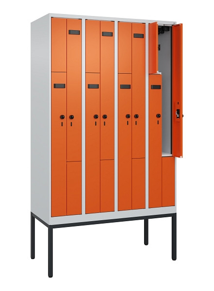C+P Z-Spind Evolo PLUS, Gestell, 8 Fächer, 2120x1200x500mm, 7035/2004, Drehriegel, 0490337-408 S10005