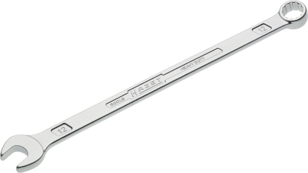 Hazet Ring-Maulschlüssel, extra lang, schlanke Bauform, Außen-Doppel-Sechskant-Tractionsprofil, 12 mm, 600LG-12