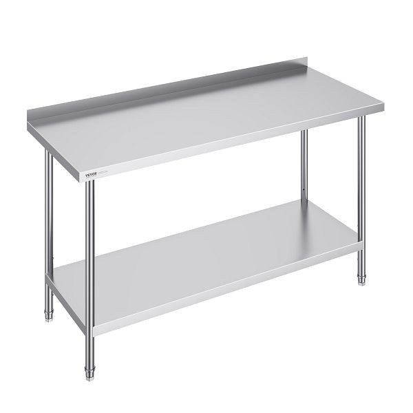 VEVOR Arbeitstisch Edelstahl Küchentisch Lebensmittelzubereitung 610x1524mm, CFBXGGZTLCWJ81648V0