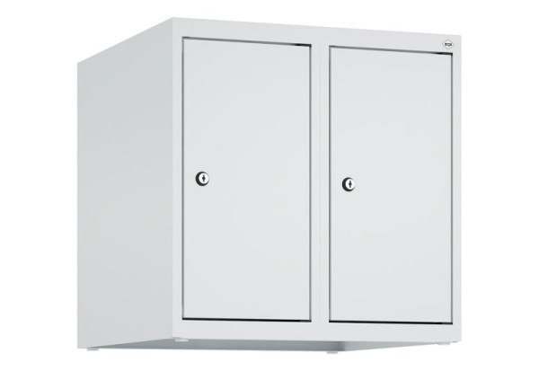 C+P Schrankaufsatz Classic PLUS, Aufsatzschrank, 7035/7035, Zylinderschlösser, 500x500x500mm, 2 Abteile, 080090-29 S10024