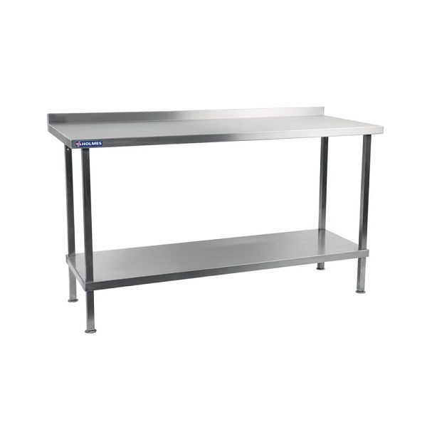 Holmes Wandtisch aus Edelstahl mit Aufkantung 700(D)mm, DR038