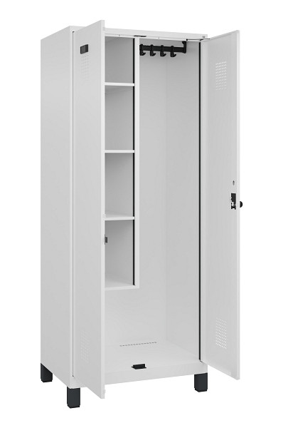C+P Putzmittel-Spind Evolo PLUS, mit Füßen, 2 Abteile, 1950x800x500mm, 9016/901, Drehriegel, 049110-02 S10020