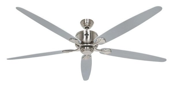 CasaFan Deckenventilator Eco Elements 180 Chrom gebürstet-Massivholz Lack weiß/Lack lichtgrau, 518082