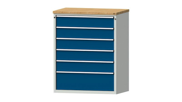 ANKE Werkbänke Schubladenschrank, Modell 4003 V, 1065 x 700 x 1320 mm, RAL 7035/5010, BMP 40 mm, 611.505