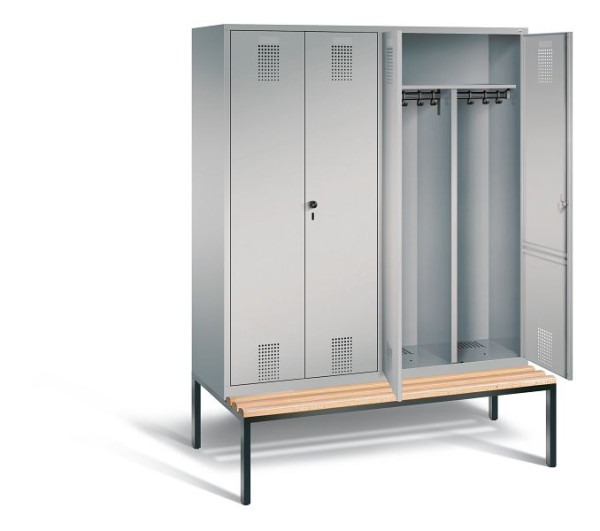 C+P Schwarz-Weiss-Spind Evolo, H2090xB1590xT815mm, Farbe: Weißaluminium, 48052-42 S10053