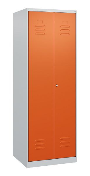 C+P Umkleidespind Classic PLUS SW, 2 Abteile, 1700x600x500mm, 7035/2004, Zylinderschloss, 0800027-20 S10013