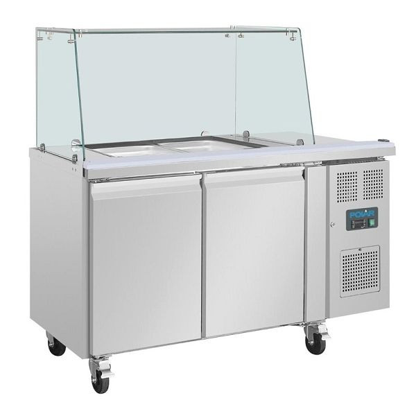 Polar Zweitürige Saladette Thekenkühlschrank der U-Serie mit Schutz, UA017