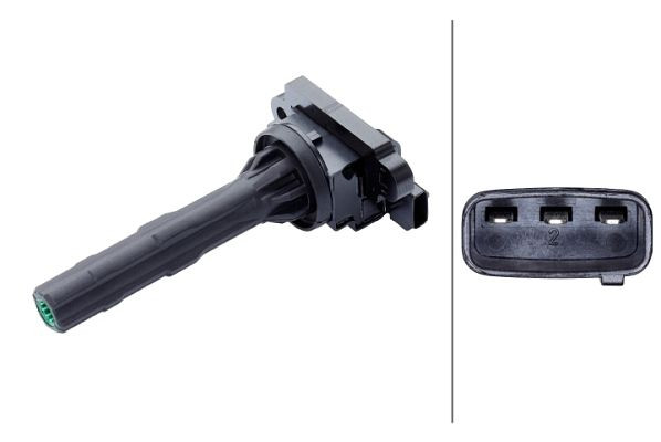 HELLA Zündspule, 14V, 3-polig, Kerzenschachtzündspule, geschraubt, 5DA 358 168-111