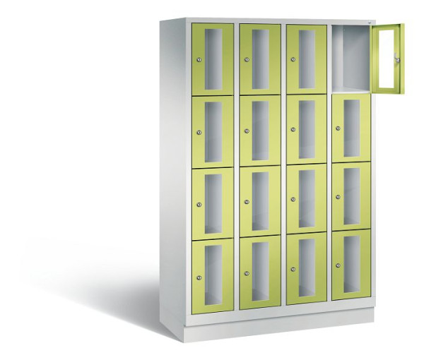 C+P Schließfachschrank Classic, H1800xB1190xT500mm, Farbe: Lichtgrau / Viridingrün, 8020A404 S10007