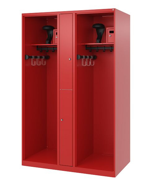 C+P Feuerwehrspind Evolo, Modell MAXI, 2 Abteile, H1850B1200T600 mm, Feuerrot, Helmhalter, 0496315-020 S10005