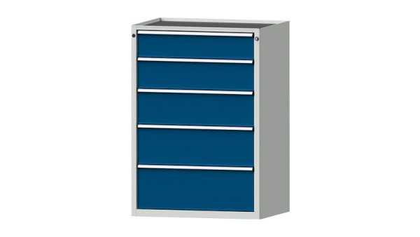 ANKE Werkbänke Schubladenschrank, Modell 4007 V, 910 x 675 x 1280 mm, RAL 7035/5010, Wanne, 611.312