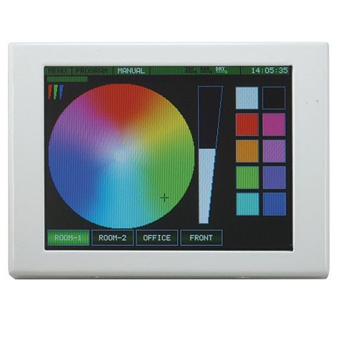rutec LCD RGB DMX Touchscreen Aufbau mit weißen Rahmen, 88477
