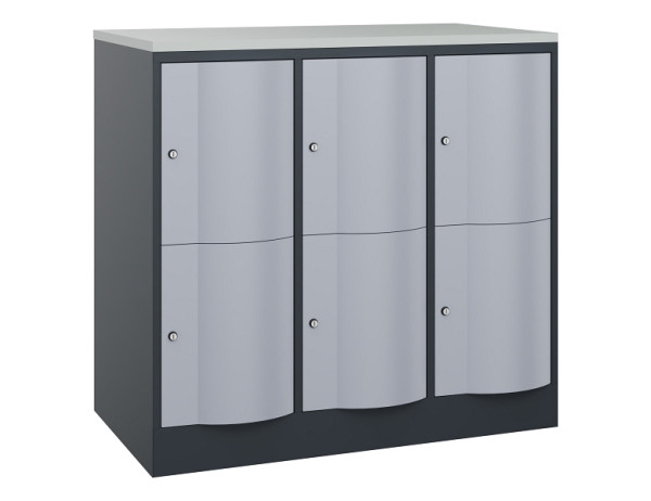 C+P XL-Schließfachschrank Resisto, H1077xB1148xT640mm, 7016/9006, 8472-373 S10132