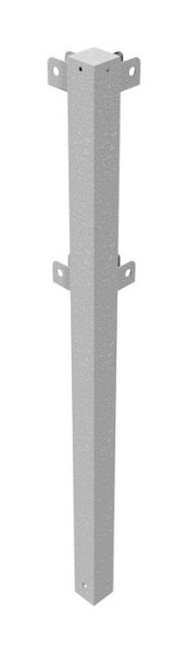 Schake Schutzgeländer Stahlrohr 70 x70 mm, Standpfosten zum Einbetonieren, Eckpfosten für Ober- und Knieholm 90°, feuerverzinkt, 4273