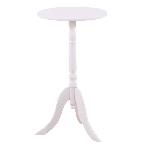 Mendler Beistelltisch Telefontisch Zustelltisch Svelvik, Holz Ø29,5cm, weiß, 32035