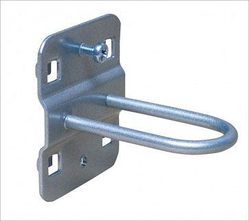 ADB Lochwand-Rundhalter, passend für Eurolochung (10x10mm / 38x38mm), Ø: 5 mm, Farbe: alu, RAL 9006, Maße LxB: 65 mm x 25 mm, 23149