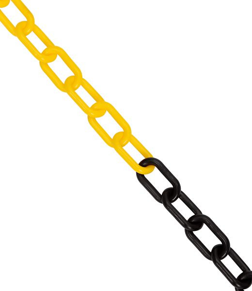 Ri-Traffic Kunststoff-Sperrkette gelb/schwarz, 8 mm, VE: 25 Meter, 10-0000-8-YB