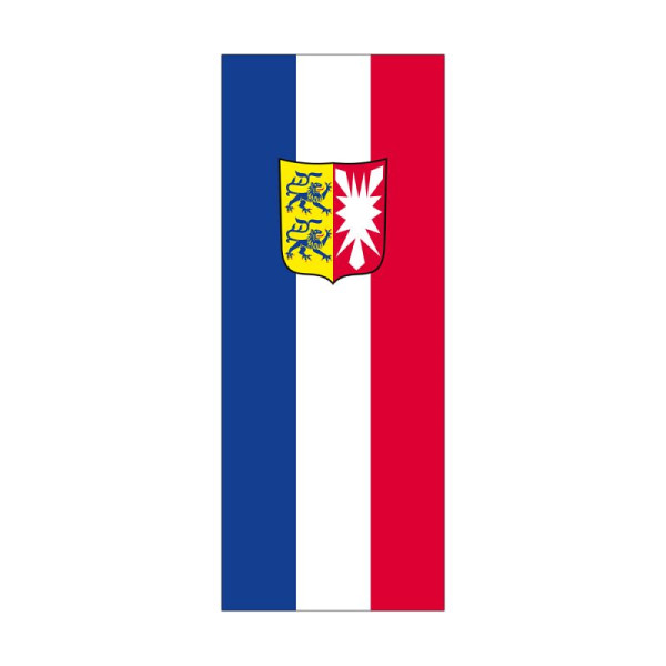 Stein HGS Landesdienstflagge Schleswig-Holstein (mit Wappen), 400x150cm, FlagTop 160 g/m², für Fahnenmasten ab 8m ohne Hohlsaum, 26653