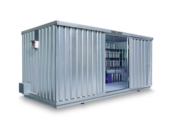 SÄBU SAFE Tank 1700, (Außenaufstellung) ALG, verzinkt, montiert, nicht isoliert, 5.380 x 2.170 x 2.300 mm, Einflügeltür auf der 5 m Seite, F119620101