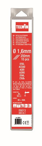 Telwin Rutile Stabelektroden Ø 1,6 mm, VE: 15 Stück, 802616