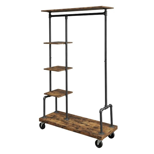 SONGMICS Kleiderregal, Rostbraun, 103,5x40x174,5 cm, HSR66BX