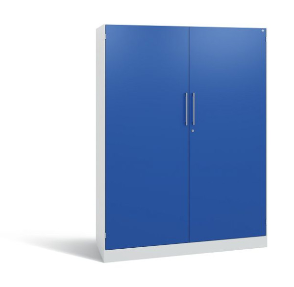 C+P Flügeltürenschrank Asisto, H1635xB1200xT435mm, Farbe: Grau/Enzianblau, Bügelgriff, 4 OH, 141011-000 S10092