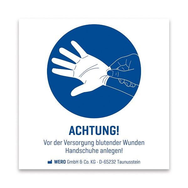 WERO Gebotszeichen: Handschuhe anlegen, 80 x 80 mm (normal) als Klebefolie, 290037