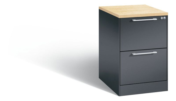 C+P Hängeregistraturschrank Asisto, H710xB440xT600mm, Farbe: Schwarzgrau, Bügelgriff, 146275-211 S10108