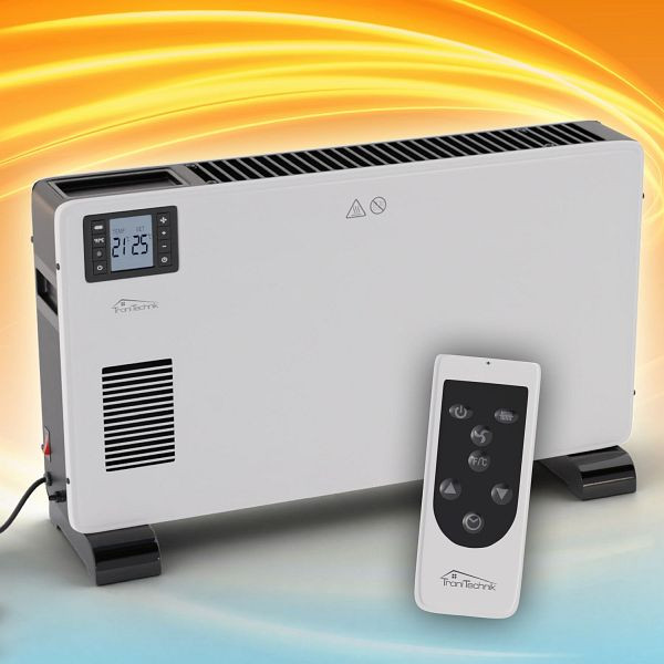 TroniTechnik Elektroheizer, 3 Heizstufen 1000/1300/2300 W, mobil, Heizkörper, Griffmulde, Timer, Thermostatsteuerung, Standheizung energiesparend, 5447