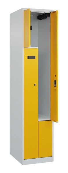 C+P Z-Spind Evolo PLUS, 2 Fächer, 1850x400x500mm, 7035/1004, Zylinderschloss, 049003-122 S10027